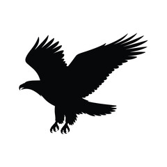 A black silhouette of a bald eagle vector Art & Illustration