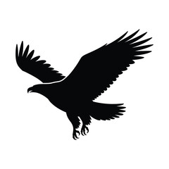 A black silhouette of a bald eagle vector Art & Illustration