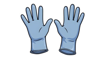 Obraz premium Blue Protective Gloves Illustration