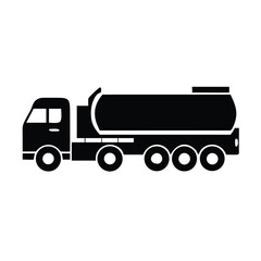 Oil Tanker Truck Silhouette for Web Design