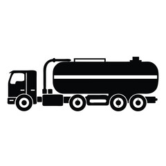 Minimalist Tanker Truck Silhouette Drawing