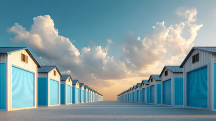 Naklejka premium Storage Unit Facility, Secure Space for Belongings