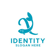 letter X Fish logo design, creative unique logo for your company