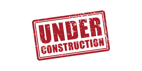 Red Under Construction Text With A Box