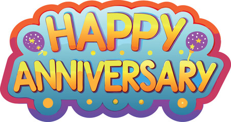 Decorative type design for Happy Anniversary greeting.