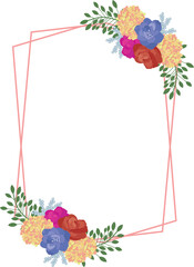 Flower Frame Design Vector Element