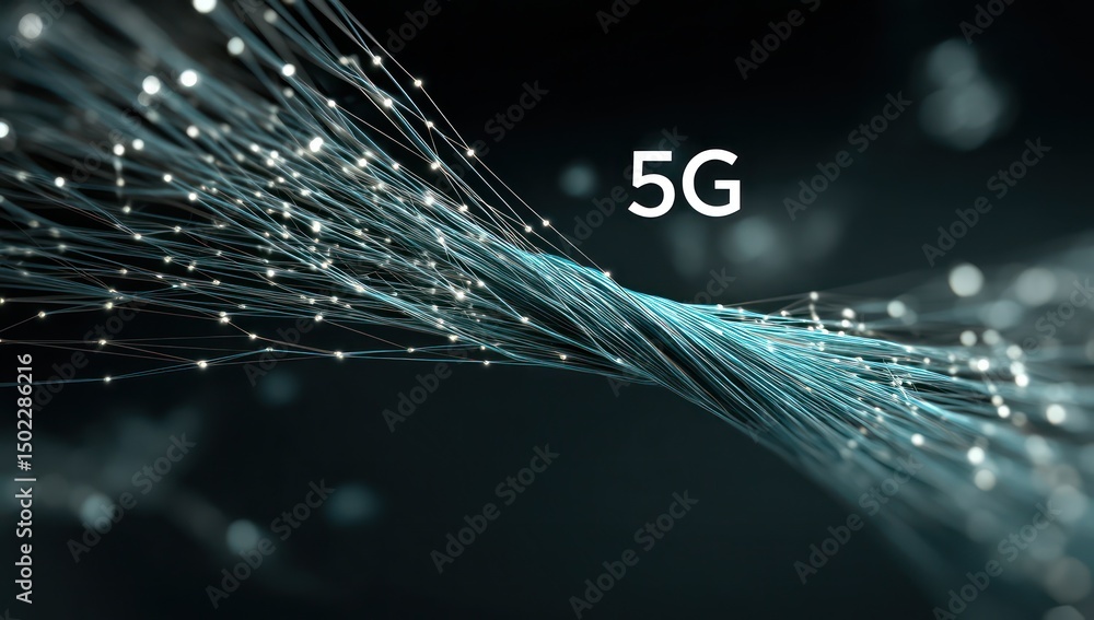 Poster 5g network technology with rapid data transmission and continuous connectivity for high-tech use.
