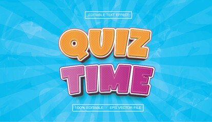 Quiz Time text effect with blues background