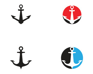 anchor logo and symbol template vector icons