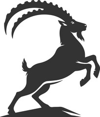 Silhouette of a ibex goat vector animal drawing