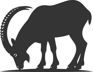 Silhouette of a ibex goat vector animal drawing
