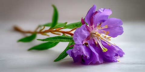 Purple Flower on Light Surface