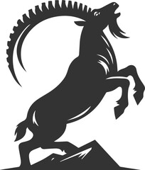 Silhouette of a ibex goat vector animal drawing