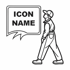 Vector Icon Name white backround new quality design 