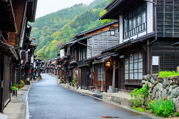 初夏の中山道 奈良井宿　長野県塩尻市　Narai-juku on the Nakasendo in early summer....