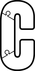 Uppercase Letter with Puzzle Shape