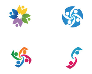 Fototapeta premium Community people care logo and symbols template..