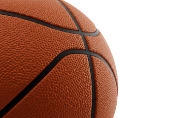 Close-up of a Classic Orange Basketball Texture, Lines, and the Essence of the Game