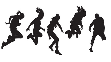 Fototapeta premium Free Running Silhouette Vector , black silhouettes isolated on white background