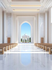 White Church Interior View