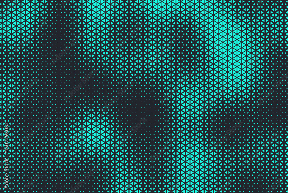 Aufkleber Abstract background with blue triangle dots. Triangle halftone geometric background. Halftone triangular retro 80s pattern. Minimal style retro dynamic wallpaper.	