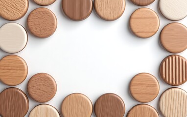 Wooden Circles Frame on White