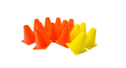 Bright Orange and Yellow Traffic Cones Versatile Training Equipment for Drills, Courses, and Safety