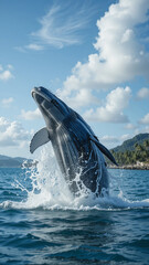 Fototapeta premium dolphin jumping out of water