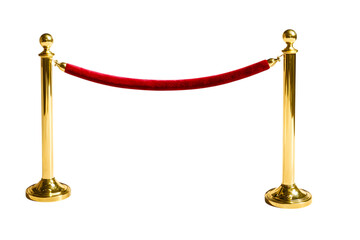 Golden barricade isolate on white background. Ai Generated Images