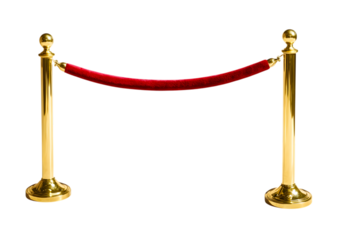 Golden barricade isolate on white background. Ai Generated Images