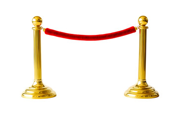 Golden barricade isolate on white background. Ai Generated Images