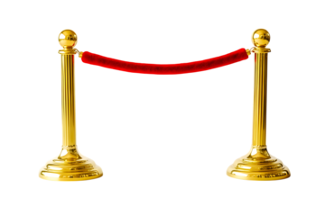 Golden barricade isolate on white background. Ai Generated Images