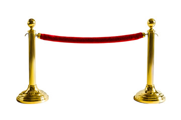 Golden barricade isolate on white background. Ai Generated Images