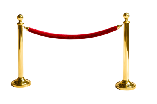 Golden barricade isolate on white background. Ai Generated Images