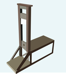 guillotine illustration.Guillotine front view in flat design