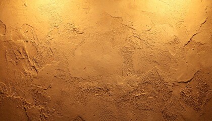 Warm golden light from above illuminates a rough textured stucco wall, creating a dramatic abstract background with deep shadows and highlights