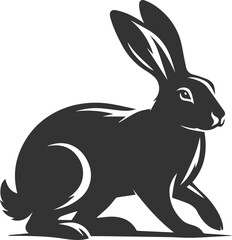 Cute animal hare rabbit vector drawing silhouette