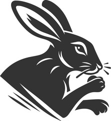 Cute animal hare rabbit vector drawing silhouette