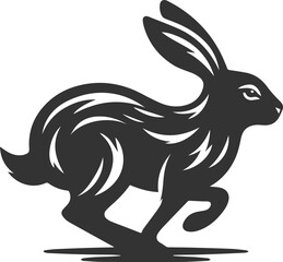 Cute animal hare rabbit vector drawing silhouette