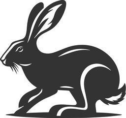 Cute animal hare rabbit vector drawing silhouette
