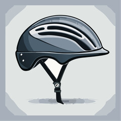 Grey Bicycle Helmet Illustration
