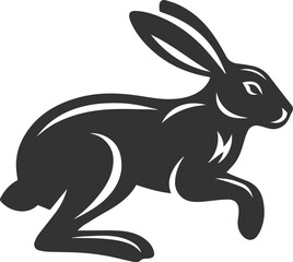 Cute animal hare rabbit vector drawing silhouette