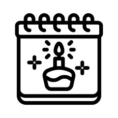 birthday calendar outline style