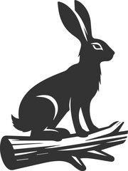 Cute animal hare rabbit vector drawing silhouette