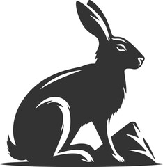 Cute animal hare rabbit vector drawing silhouette