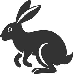 Cute animal hare rabbit vector drawing silhouette