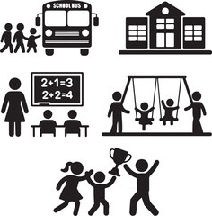 "Back to School Vector | Kids and Supplies Clipart"

"School Silhouette Bundle | Students & Classroom SVG"

"Back to School Illustration | Education Vector Set"

"Children Going to School | Backpack S
