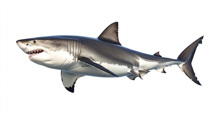 Obraz premium Great White Shark Swimming in Ocean