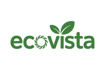 EcoVista Green Leaf Logo Design