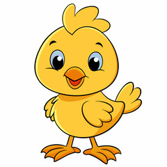 baby chicken cartoon Vector Art.